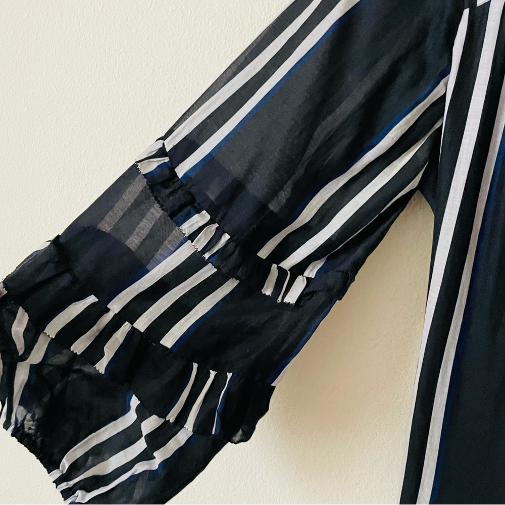 Apiece Apart New York SMALL Zarza Ruffle Wrap mini dress in Prado Stripe - Picture 4 of 7